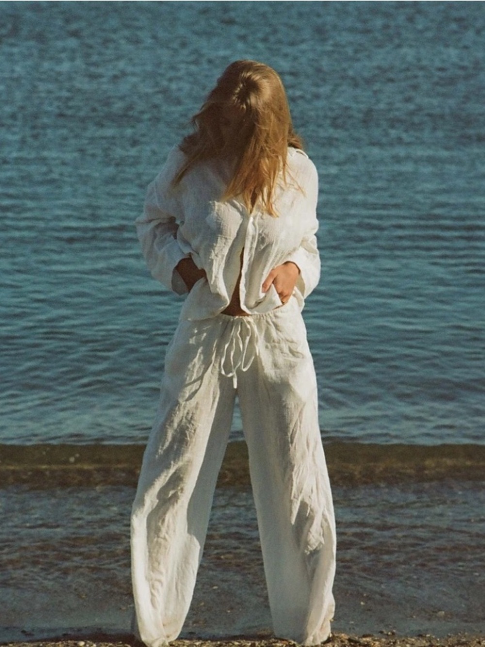 INDAH Beachy Cotton Gauze Button-up Shirt M/L - Picture 3 of 15